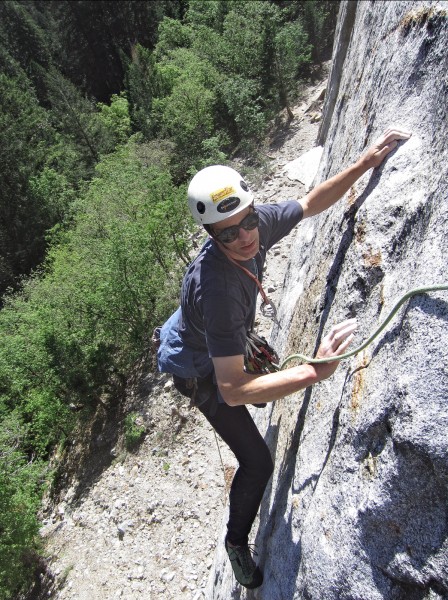 finishing the pitch one crux traverse