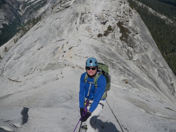 Mike descending Half Dome Cables