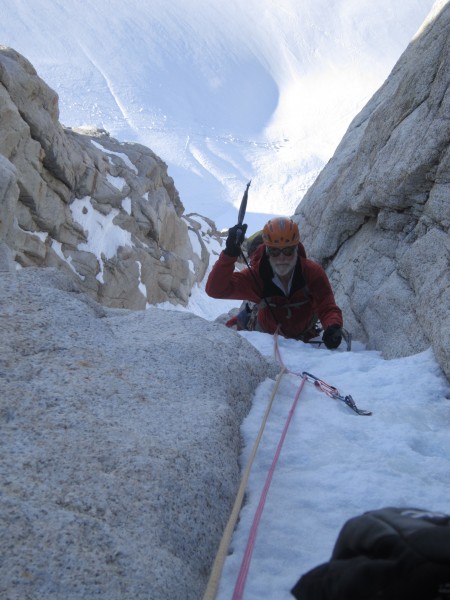 More excellent snow and ice coming up the 3rd pitch &#40;pic courtesy ...