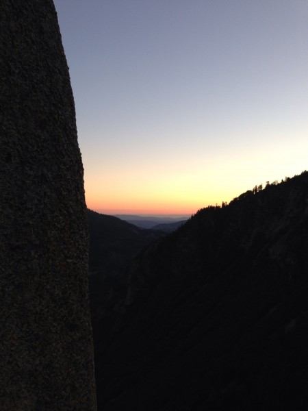 Sunset from Lurking Fear belay 14.