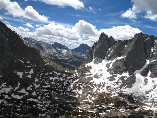 View from belay ledge of Pingora's Northeast Face