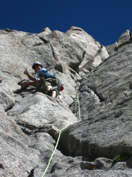 Giddy fun corner on p2 of South Buttress