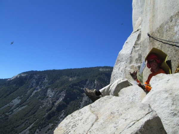 brian trying to "beat the heat" on the best ledge ever.