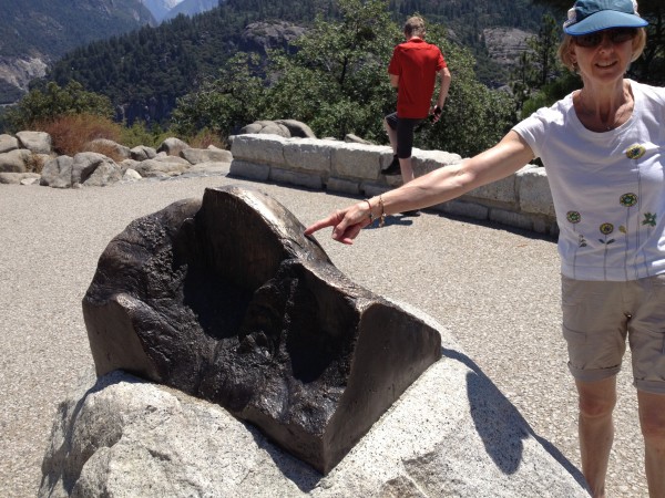 Bronwen pointing out the objective on our first excursion into the Val...