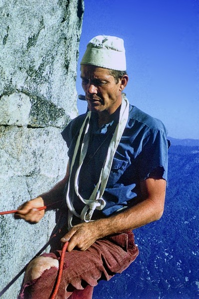 Powell working on a lymerick-attire of the day <br/>
9th ascent Castle Roc...