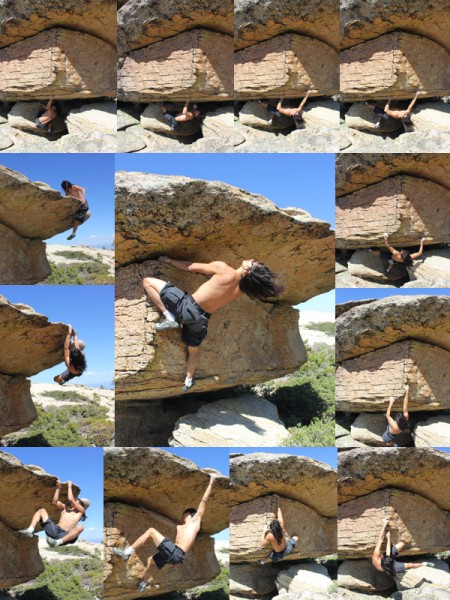 A really fun boulder problem atop High Eagle Dome