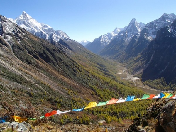 looking down valley