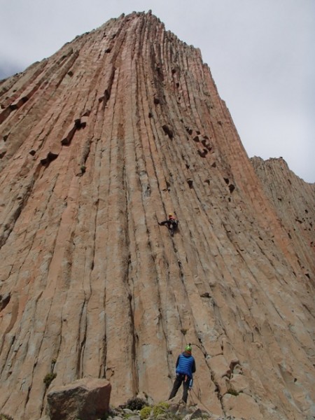 Dave belaying, John sending.