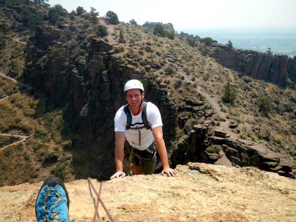 Dave topping out on pioneer's Route.