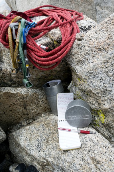 Signing the summit register