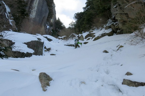 the boulder chute: littered with randomly sized granite boulders and t...