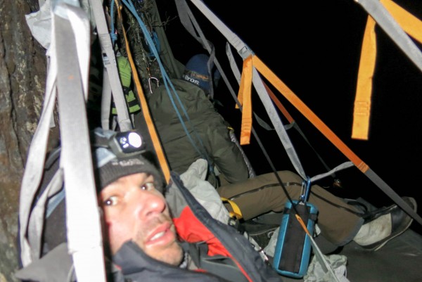  <br/>
living on the ledge: by midnight wed hauled 70kg of gear up a bould...