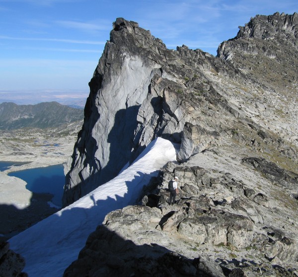 Descending Dragontail Peak.  Enchantments in the background.