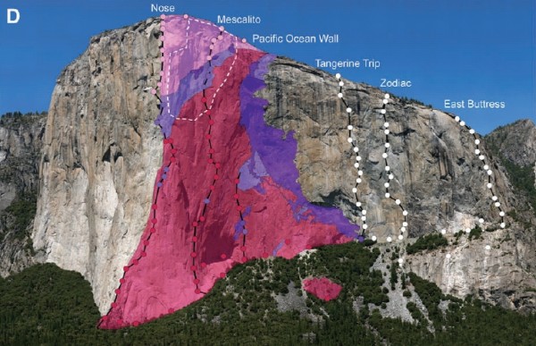El Capitan Rock Avalanche / rock types on El Cap 
from:  "Catastrophi...