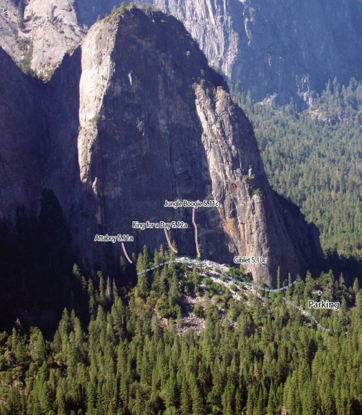 Mecca climbing area at the Base of Lower Cathedral Rock