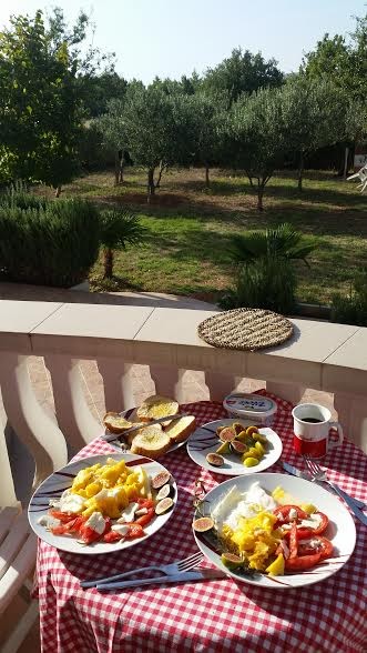Breakfast on our balcony about a mile from Paklenica NP.