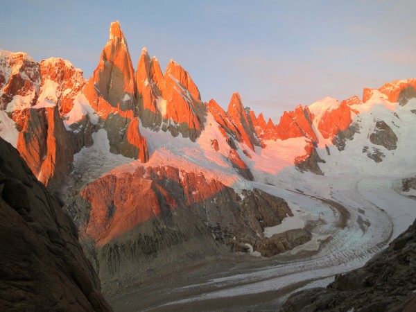 Sunrise from Alpine Ramp on Fitz Roy Massif