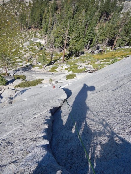 Jenn making her way up to the pitch one anchors. We were smooth sailin...