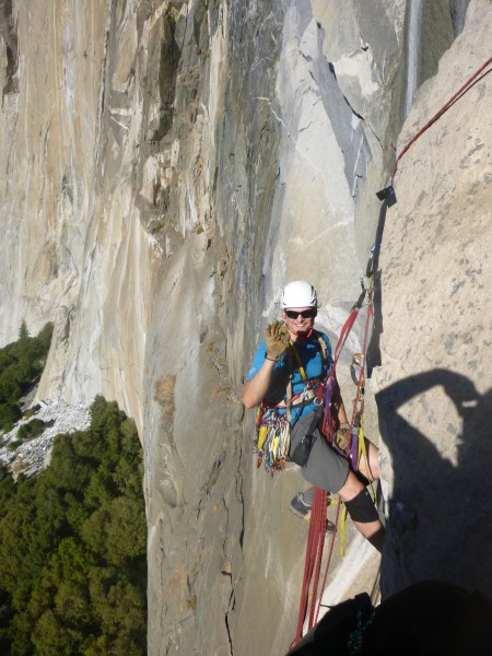 Ryan O'Connell arrives at the top of pitch 2 after cleaning it on Tang...