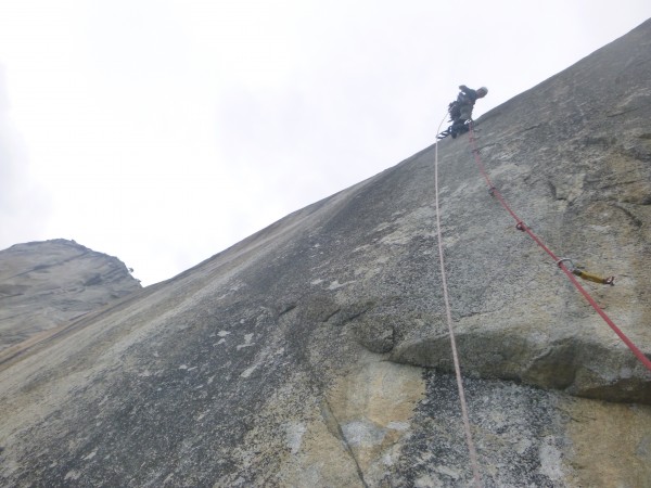 Ryan leading pitch 15 on the bolt ladder right before some funky moves...