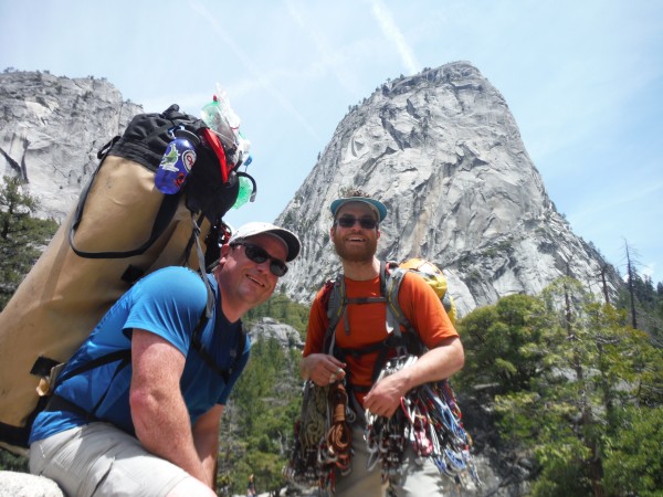 A parting shot; Stewart with the rack, me carrying the haul bag aka. t...