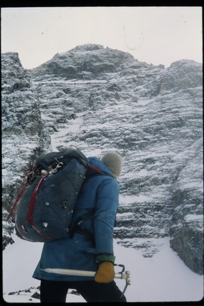 Bob Dickerson gazing up the north face.