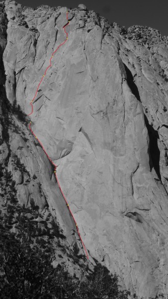 Jail Break 5.11R, Grade IV, 11 Pitches  <br/>
Bastille Buttress, Lone Pine...