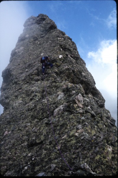 Author on the second pitch of the Flying Buttress.