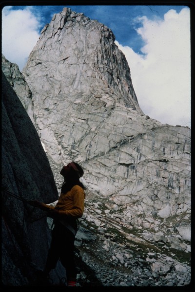 Jimmie belaying on our crag de jour.