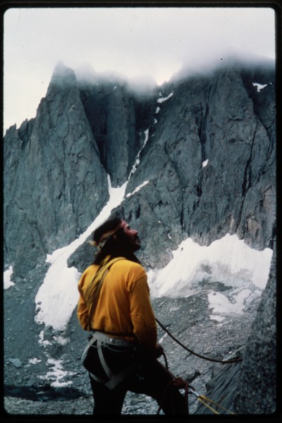 Jimmie belaying farther up the south ridge.