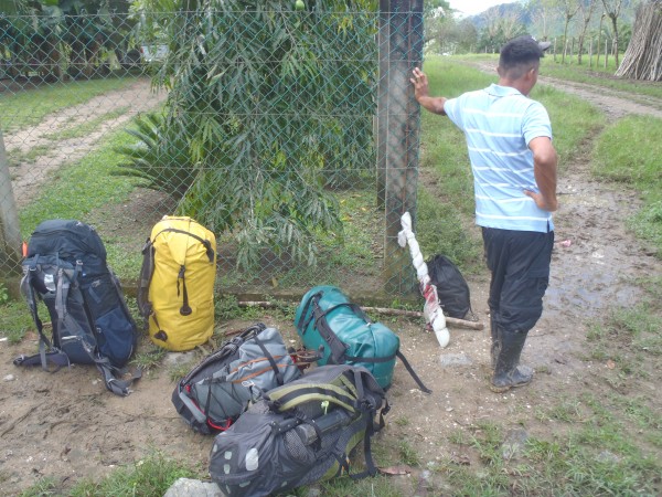 Humberto and our gear waiting for the muleteer