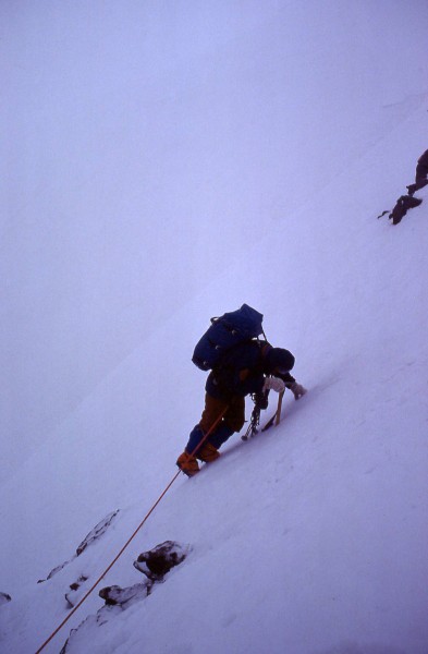 Descending from top of couloir