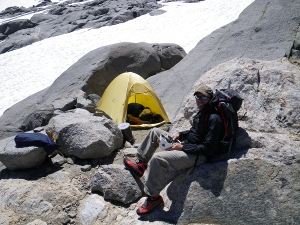 Justin at Gayley Camp &#40;~12200'&#41;