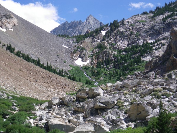 Looking up at the col