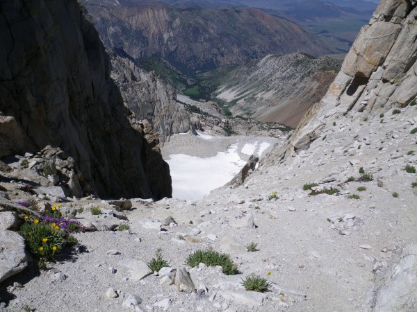 Looking down east couloir