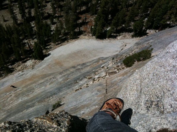 Belaying on the Direct Face of Lembert Dome