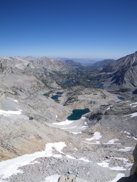 Looking down Little Lakes Valley from the route