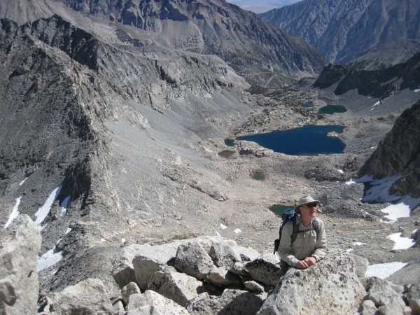 Spire Lake and Split Lakes from NE Ridge on Bear Creek Spire - 9/10/10