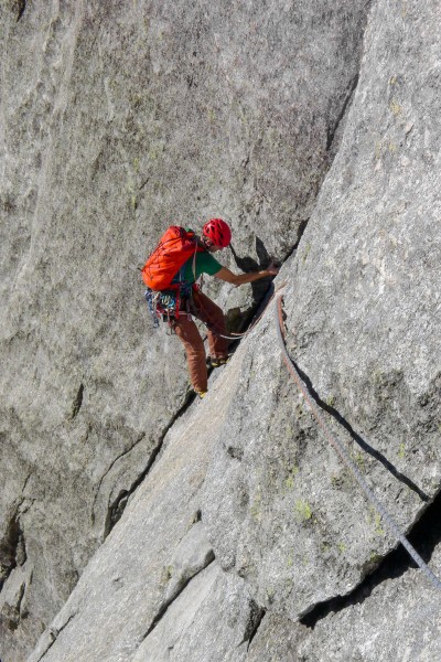 Pitch 4, Jakob closeto the belay