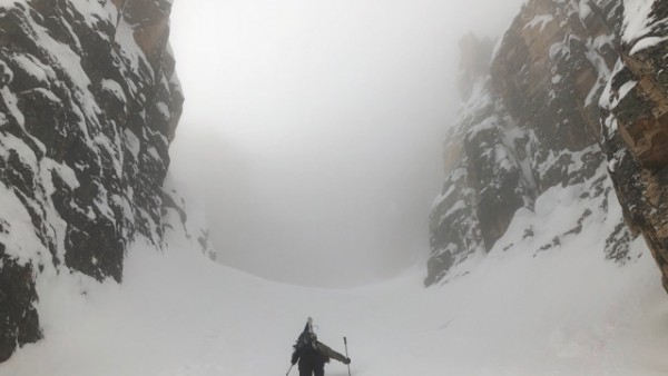 3.1 as we entered the couloir this turned to the "well... maybe we'll ...