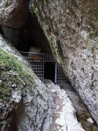 The East Entrance to the Caves. Not my photo. Imagine a small river fl...