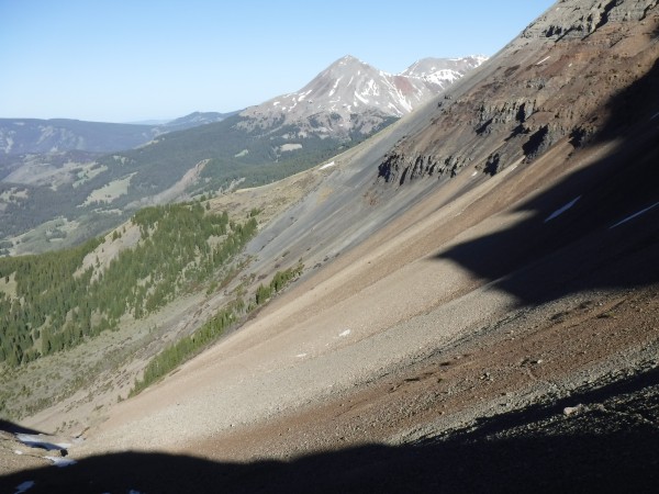 You can see the trail winding its way through the talus