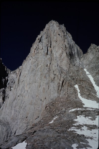 The east face of Mt. Whitney on the kind of cobalt blue sky day that J...