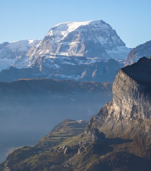 Tödi from North. N-Ridge is the line between sun and shade.