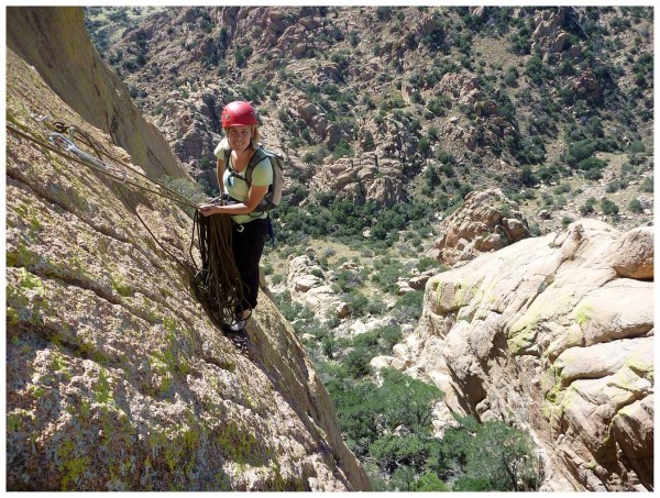Looking back on the 3rd belay on Mystery