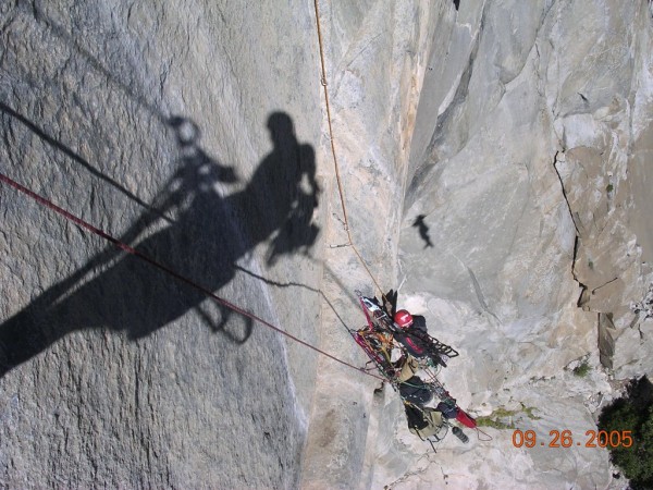 Top of pitch 3. on the lip of the alcove. Steep!!!