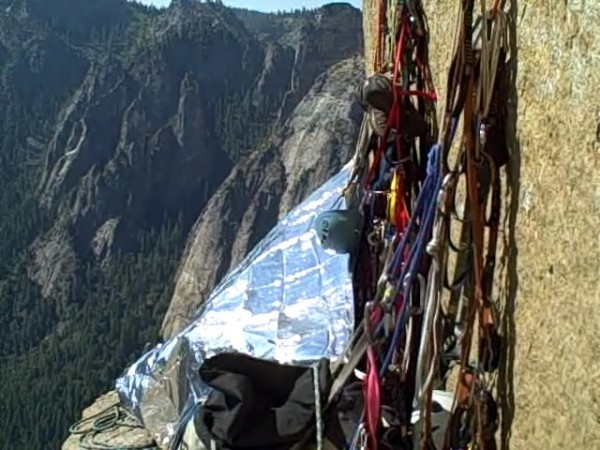 99-cent space blanket shelter. AHOY DOWN THERE!!!