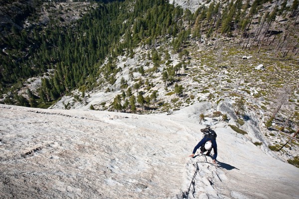 Jason enjoys the sweet climbing up the dike