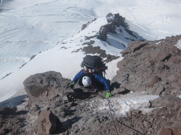 Shane climbing over a step