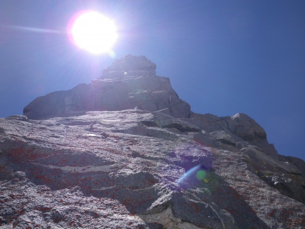 Just below the traverse around to the right of Ibrium Tower